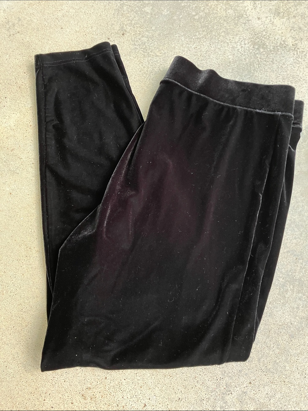 Soma Black Velvet Pull On Leggings, XL